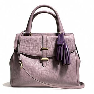 Purple Coach Legacy Pebbled Satchel